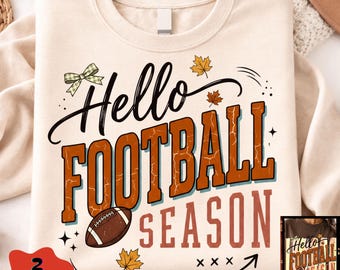 Hello Football Season PNG, Trendy Stripes Football Mom Design, Fall Sports Sublimation, Vintage Football Fan Shirt Design, Game Day Png