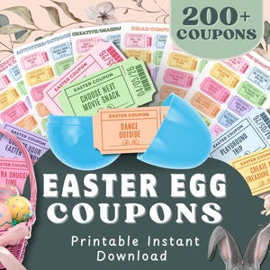 Easter Egg Coupons, Printable Reward Book for Kids, Easter Activity Ideas (Instant Download)
