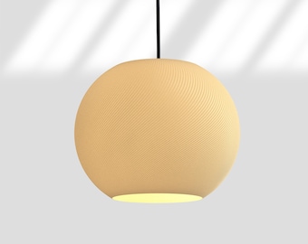 Abat-jour suspendu orbe bio Japandi pour IKEA Hemma Sunneby Havsdjup Skaffet Jällby | Abat-jour texturé moderne