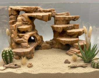 Canyon 3D Background | Terrarium & Vivarium Decor | DnD, Wargaming Terrain | Custom Sizes and Glow/Color Options