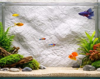 Mountain Rock Wall Aquarium Background Style II | Terrarium Vivarium Backdrop | Reptile Climbing Wall | Color Options Glow-in-the-Dark