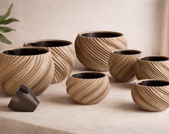 Caapi & Yagé - Aya Collection | Sculptural Self-Watering Planter | Organic Modern Pot | Large Statement Indoor Planter | Modern Decor
