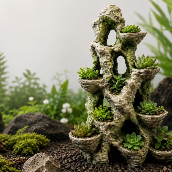 Mountain Planter | Aquarium Terrarium Vivarium & Tank Decor | DnD, Wargaming Terrain | Custom Sizes and Color/Glow Options