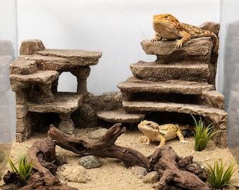 Stone Desert 3D Background | Terrarium & Vivarium Decor | DnD, Wargaming Terrain | Custom Sizes and Glow/Color Options