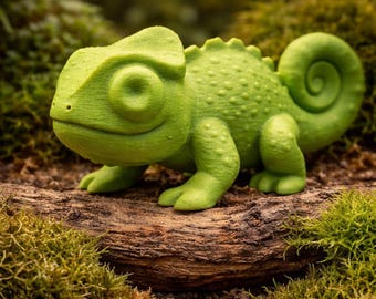 Cute Chameleon Mini Figure | Aquarium & Vivarium Accent | Color and Size Options Glow-in-the-Dark