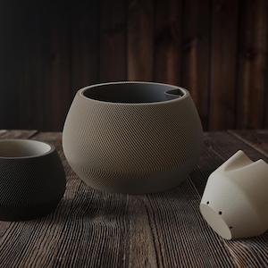 ZenFlow Luxury Self-Watering Planter | Elegant Sculptural Pot | Intricate Parametric Texture | Stylish Modern Decor