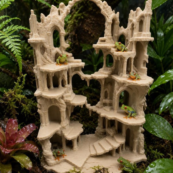 The High Breach 3D Back Wall | Aquarium Terrarium Vivarium & Tank Decor | DnD, Wargaming Terrain | Custom Sizes and Color/Glow Options