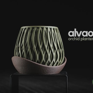 Pot à orchidées Alvao | Porte-orchidées sculptural | Décoration intérieure contemporaine | Décoration intérieure moderne | Tailles et couleurs personnalisées