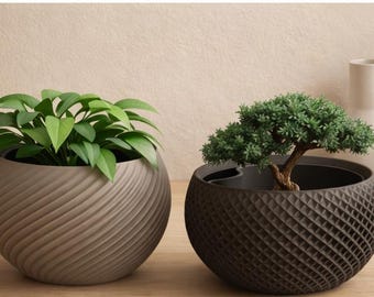 Japandi Sfera (Collection 1) Textured Sphere Self-Watering Planter | Minimalist Decor