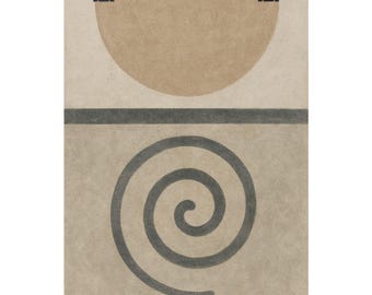 Abstract Spiral Sun Matte Vertical Poster | Neutral Boho Wall Art