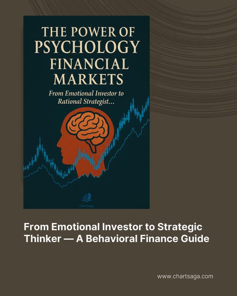 May include: A book cover with the title "THE POWER OF PSYCHOLOGY FINANCIAL MARKETS". It features a silhouette of a head with a brain graphic, and the text "From Emotional Investor to Rational Strategist..." and "From Emotional Investor to Strategic Thinker - A Behavioral Finance Guide".
