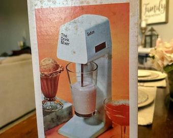 Batidora de bebidas vintage Salton Mixtir MR-1 NOS con caja, para hacer batidos, fabricada en EE. UU.