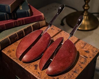 Vintage C.S. Pierce Co Brockton MA Wooden Shoe Trees Stretchers Adjustable USA