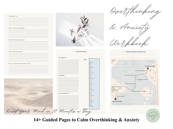 Overthinking & Anxiety Workbook | Printable Therapy Worksheets | Calm Your Mind Journal | Anxiety Relief Planner PDF