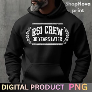 Zabawna koszulka z napisem „RSI Crew 30 lat później” w formacie PNG, prezent dla programisty na ból nadgarstka, humorystyczny t-shirt z grafiką o urazie spowodowanym powtarzalnymi przeciążeniami dla programistów
