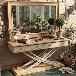 STL FILE - Small Console Table for Dollhouses and Miniature Scenes – 1/12 Scale Miniature Furniture for Crafting & Dollhouse Decor