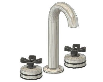 3D MODEL Miniature Kitchen Faucet STL File, 1:12 Scale Digital Download for 3D Printer, Dollhouse Miniature Decor Gift