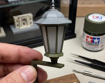 TL file outdoor lighting miniature 3D model, 1:12 scale lamp digital download, miniature lighting for diorama & model making