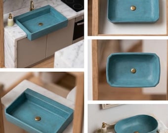 miniature stl 3D model decorative SINK, tiny washbasin for miniature houses, DIY dollhouse project, perfect gift for crafters