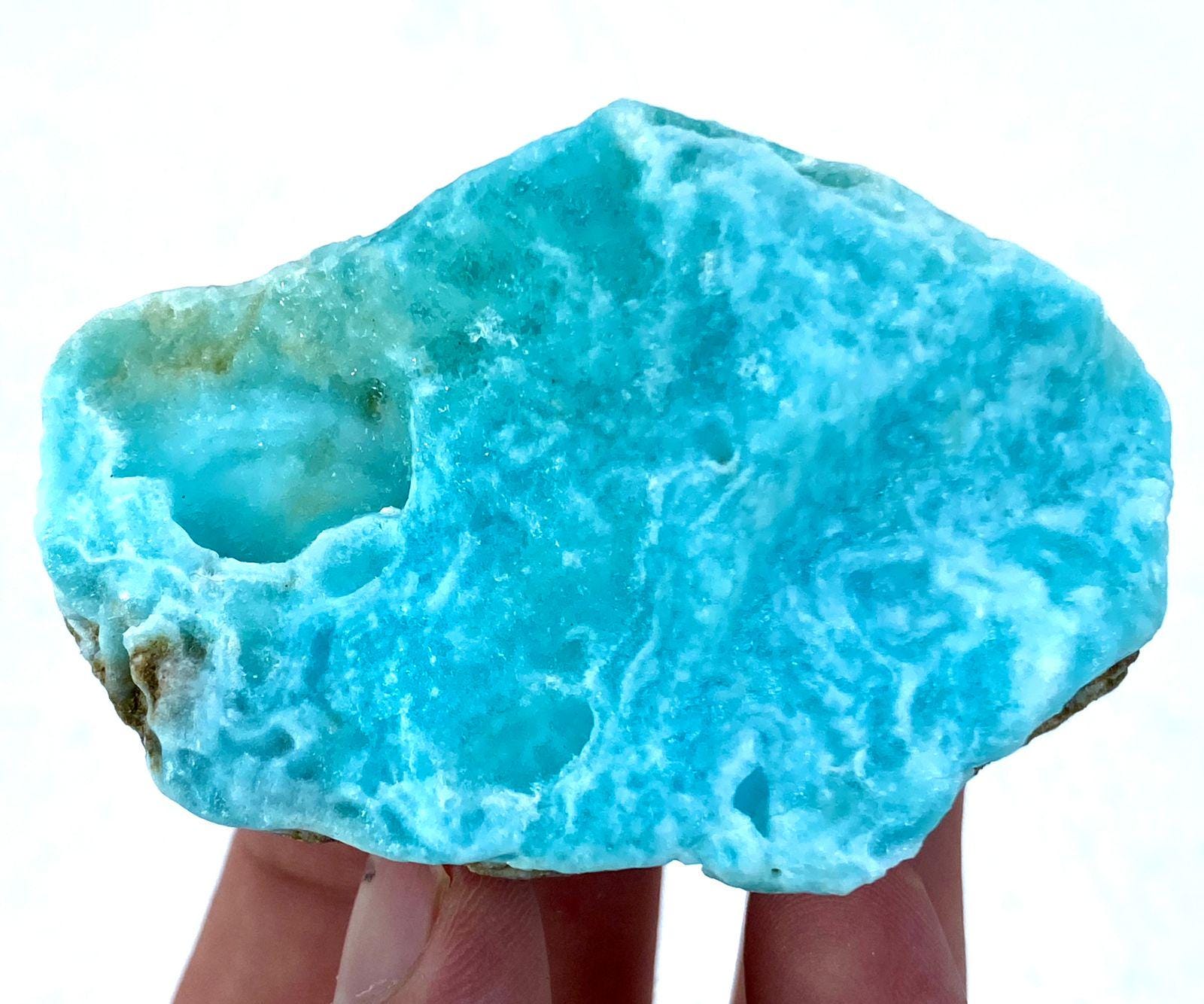197 Gram Natural Blue Raw Aragonite Crystal From Afghanistan Mineral ...