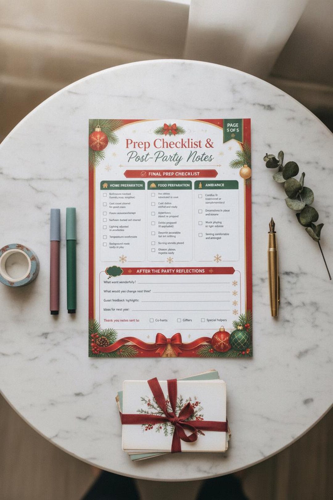 Christmas Party Checklist Printable, Event Planning Organizer, Holiday ...