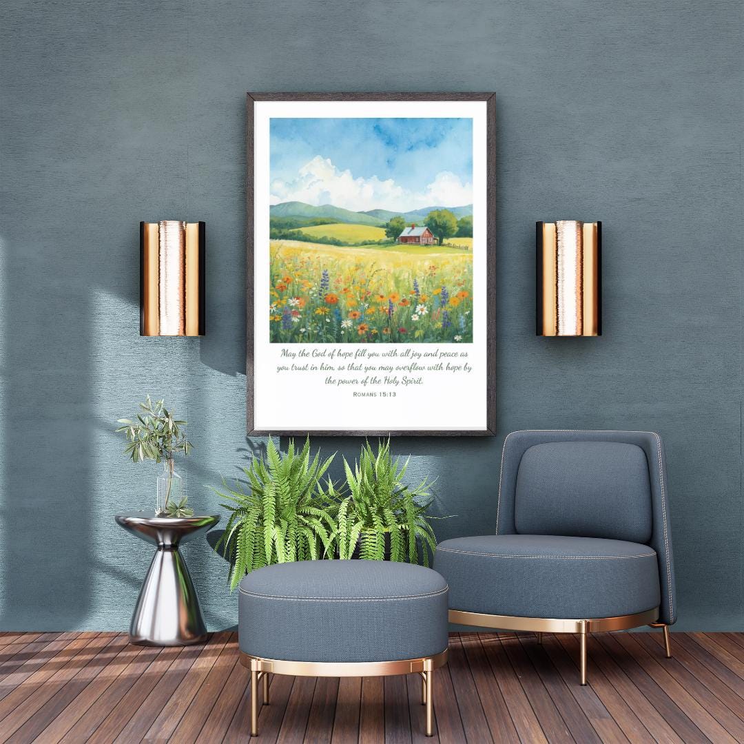 Scripture Watercolor Ice Watercolor Landscape Scripture Print | Bible Verse Nature Art (digital ...