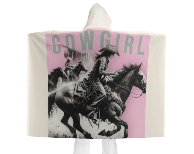 Cowgirl Hooded Warm Plush Blanket