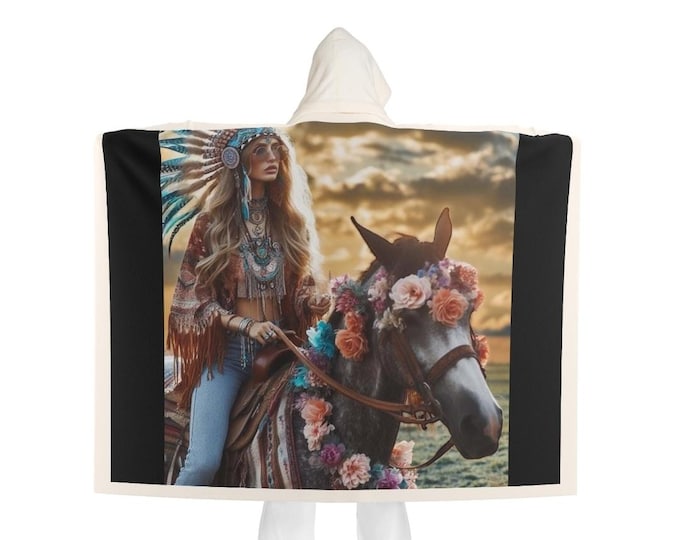 BOHO Hooded Warm Plush Blanket