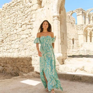 turquoise chiffon off the shoulder dress Off-the-Shoulder A-Line Chiffon Bridesmaid Dress in Turquoise, Turquoise / 24