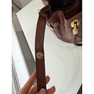 Valentina Di Pell Brown Leather Bucket Bag Made in Italy Vintage Purse image 9