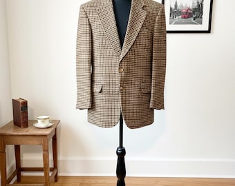 Vintage Harris Tweed Blazer 44R, Lands End Wool Houndstooth Jacket