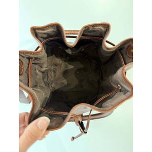 Valentina Di Pell Brown Leather Bucket Bag Made in Italy Vintage Purse image 8
