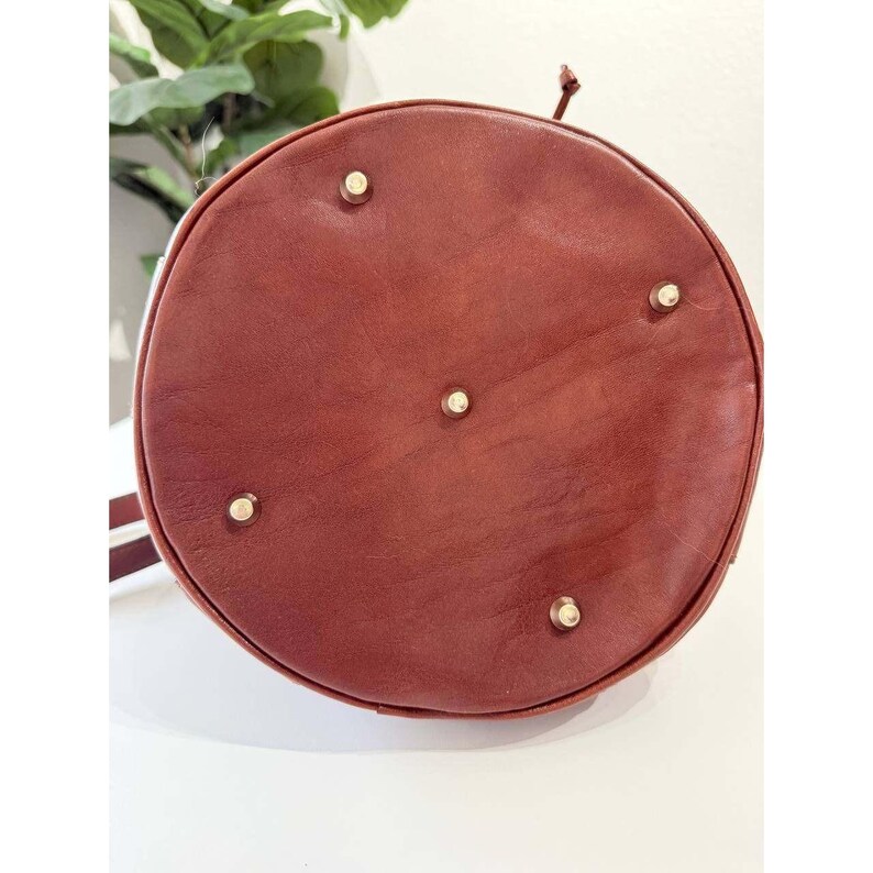 Valentina Di Pell Brown Leather Bucket Bag Made in Italy Vintage Purse image 6