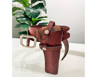 Vintage Hunter Western Gun Belt & Holster Rig Cartridge Belt Smith  Wesson 44.5