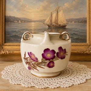 Antik 1800-tals kunglig Worcester-porslin handmålad Cachepot