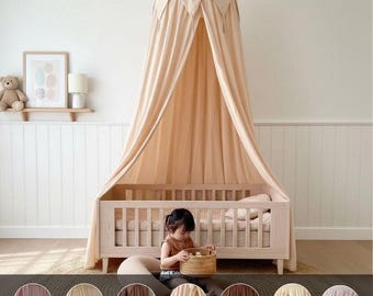 Dosel de cama de algodón para guardería infantil / Tienda de cuna bohemia, decoración para rincón de lectura