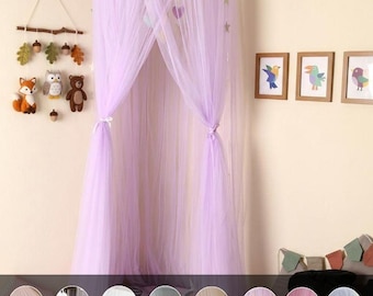 Tulle Kids Bed Canopy | Fairy Tale Nursery, Reading Nook Decor