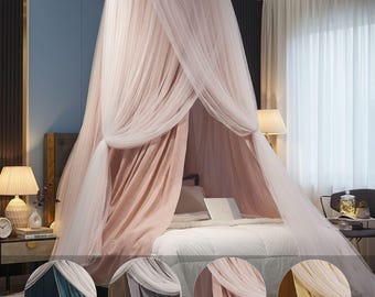 Princess Bed Canopy, Layered Tulle Mosquito Net, Dreamy Bedroom Decor