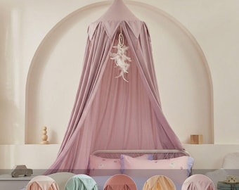 Kids Bed Canopy Curtain, Cotton Bed Tent Canopy, Princess Style Mosquito Net, Nursery Decor, Reading Nook, Bedroom Canopy