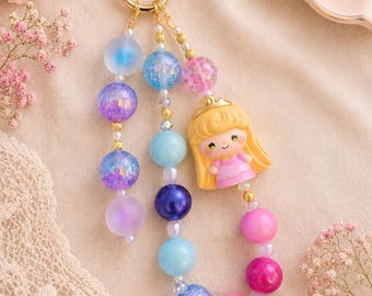 Princess Aurora Inspired Bag Charm – Handmade Purse Charm, Backpack Charm, Fairy Tale Accessory