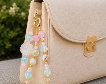 Spring Phone Charm - Bag Charm - Beaded Keychain