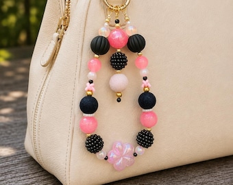 Phone Charm - Bag Charm - Beaded Keychain