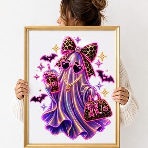 Flickigt halloween png, Coquette Ghost PNG-paket, Preppy bild 9