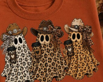 Vaquera fantasma de Halloween Leopardo PNG,