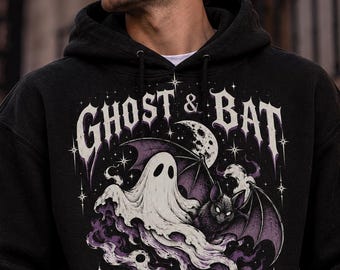 sudadera con capucha de fantasma y murciélago png