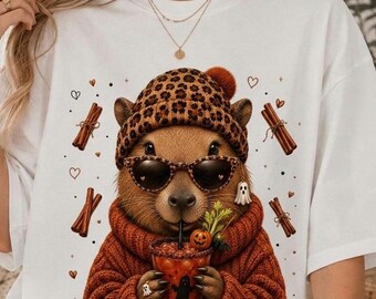 Capibara de Halloween PNG, diseño de sublimación de Halloween de otoño, descarga digital transparente