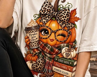 Calabaza de Halloween con gafas png, acogedora temporada de otoño png