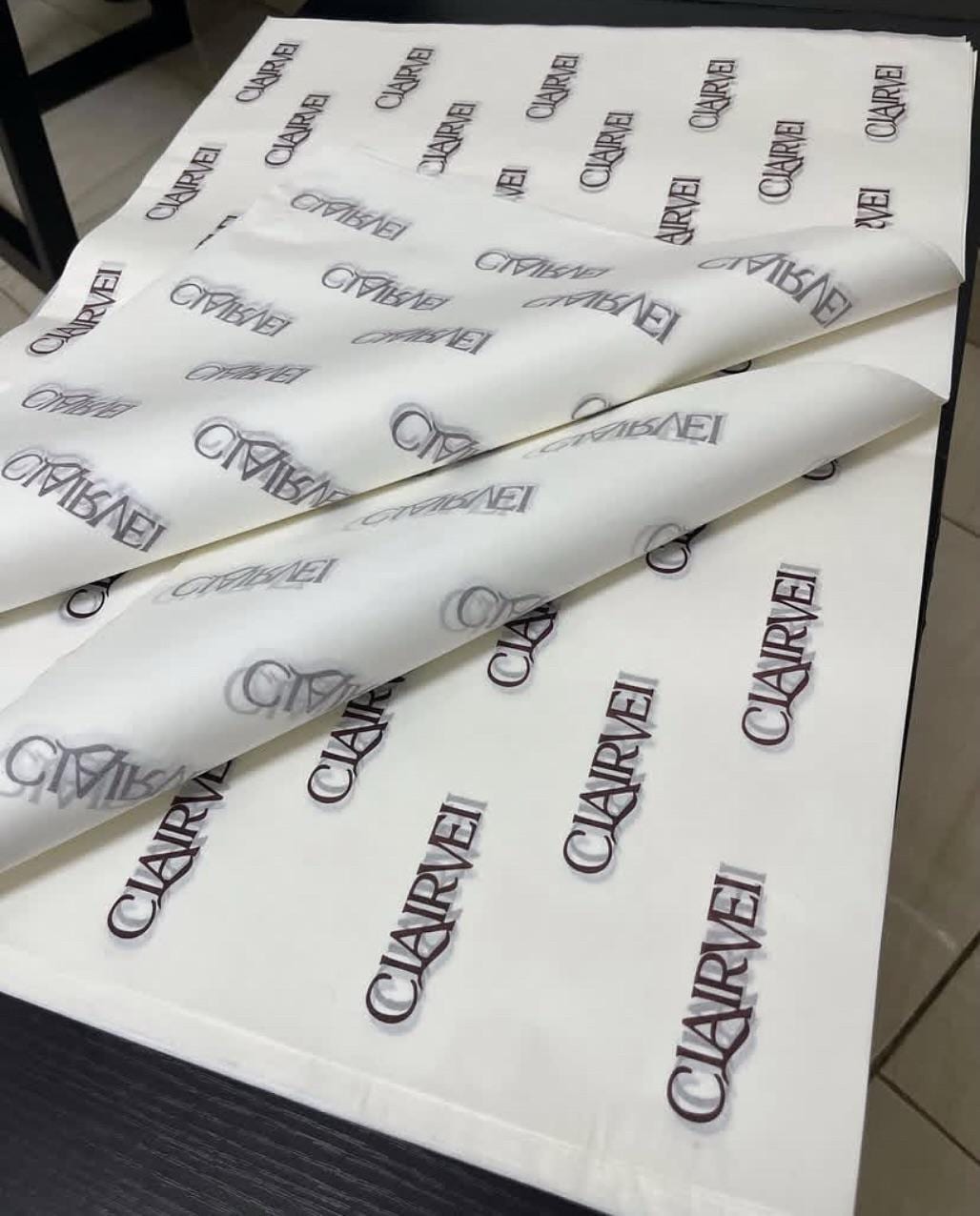 100 Branded Packaging Sheets for Wrapping or Display. Repeat Logo Print ...