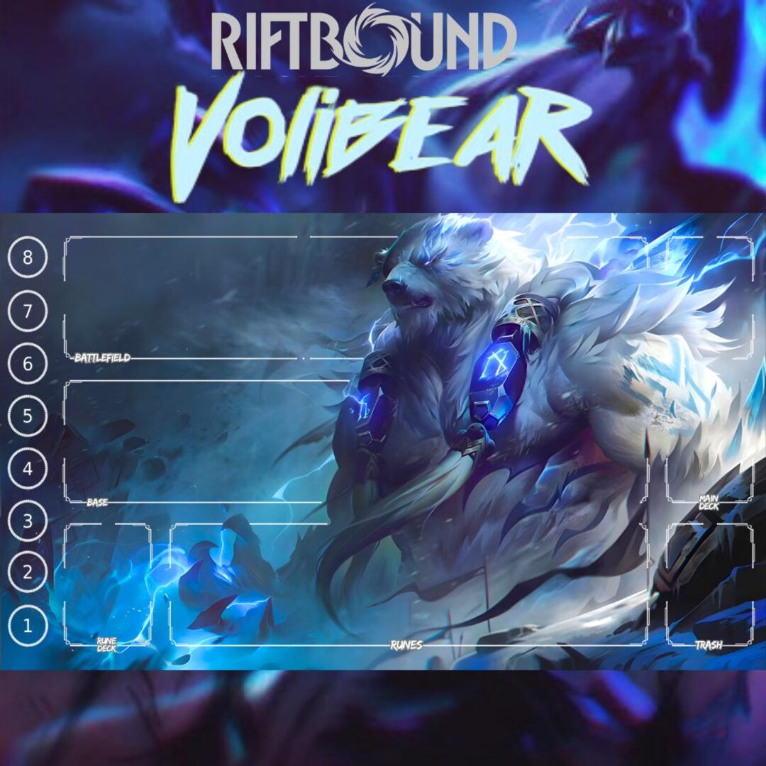 Volibear Playmat - Riftbound Trading Card Game, Stitched Edges (24