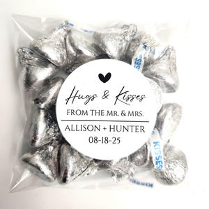 Personalized Wedding Favor Bags – Hugs and Kisses From the Mr & Mrs Labels, 2026 Bride